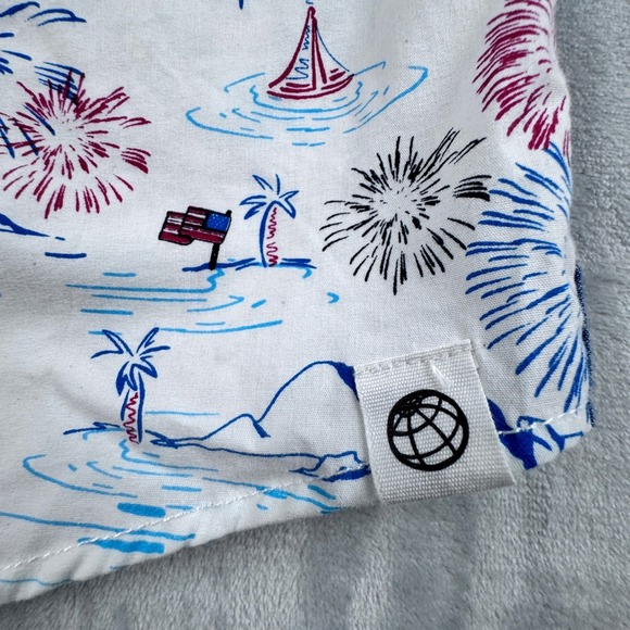 NWT Free Planet Mens Size XL Sailing Americana Short‎ Sleeve 100% Cotton Shirt - Picture 11 of 13